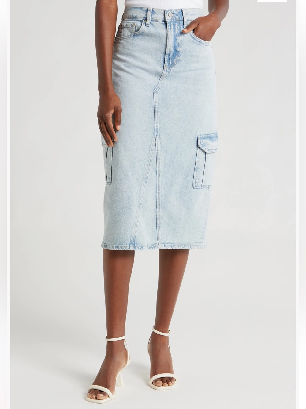NWT Rails Highland Cargo Denim Midi Skirt 23